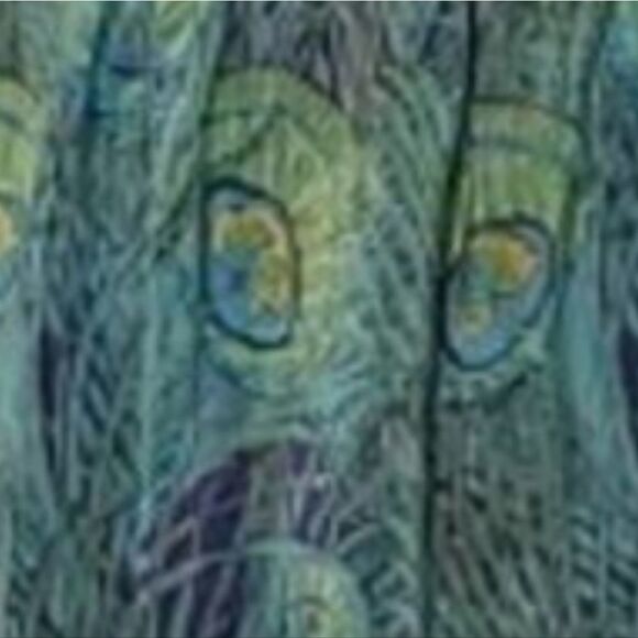 Anthropologie Silk Skirt Peacock Feather Print Kimchi Blue - Picture 5 of 14